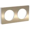 Image de Plaque Odace Touch - Bronze brossé avec liseré blanc - Double horizontale / verticale 71mm
