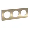 Image de Plaque Odace Touch - Bronze brossé avec liseré blanc - Triple horizontale / verticale 71mm