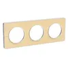 Image de Plaque Odace Touch - Bois nordique avec liseré blanc - Triple horizontale / verticale 71mm