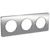 Image de Plaque Odace Touch - Aluminium brossé avec liseré aluminium- Triple horizontale / verticale 71mm