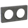 Image de Plaque Odace Touch - Pierre ardoise avec liseré aluminium - Double horizontale / verticale 71mm