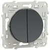 Image de Double va-et-vient ODACE à connexion rapide anthracite - SCHNEIDER ELECTRIC - S540214