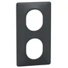 Image de Schneider Electric - Plaque finition 2 postes Verticale anthracite 71 mm - Ovalis - Schneider
