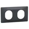 Image de Schneider Electric - Plaque finition 2 postes horizontale anthracite entraxe 71 mm - Ovalis - Schneider