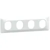 Image de Schneider Electric - Plaque finition 4 postes horizontale Blanc entraxe 71 mm - Ovalis - Schneider
