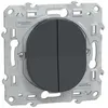 Image de Schneider Electric - Double interrupteur va-et-vient 10A anthracite - Ovalis - Schneider