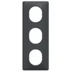 Image de Schneider Electric - Plaque finition 3 postes Verticale entraxe 71 mm anthracite - Ovalis - Schneider