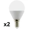 Image de Zenitech - Lot de 2 ampoules LED sphériques E14 5W - Blanc chaud - 400lm 6500K