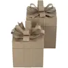 Image de Décopatch Assortiment de 2 boîtes cadeaux carrées 26x26x32,5 cm - Kraft