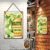 Image de Plaque Décorative en Métal 20x20 cm - Mojito Le Cocktail qui te Menthe à la Tête