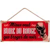 Image de Plaque métallique Boire du rouge 30 cm
