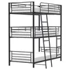 Image de Lits superposes en metal - Noir - Sommiers inclus - 3x90x190 cm - TRIO