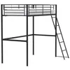 Image de Lit mezzanine 90 x 190 cm en métal - Noir - Sommier inclus - ELIOT