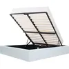 Image de Lit adulte en simili blanc 140 x 190 cm avec coffre de rangement
