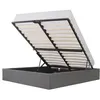 Image de Lit adulte 160 x 200 cm + coffre de rangement - Tissu gris clair - ECLIPSE
