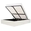 Image de Lit adulte 160 x 200 cm + coffre de rangement - TIssu gris beige - ECLIPSE
