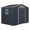 Image de Abri de jardin en métal 5,29 m² - Kit d'ancrage inclus - Gris anthracite