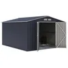 Image de Abri de jardin en metal 8,84m2 - 2 portes battantes - Gris anthracite