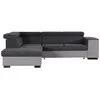Image de Canape angle fixe en.casa 5 places en tissu gris 220 x 271 x 77 cm