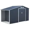 Image de Abri de jardin en acier 6,53 m2 - Abris buches avec kit dancrage inclus - Gris anthracite