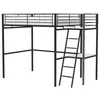 Image de Lit mezzanine avec bureau en métal époxy - Noir - Sommier inclus - 140 x 190 cm - OXFORD