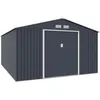 Image de Abri de jardin en métal 15,16 m² - Kit d'ancrage inclus - Gris anthracite