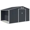 Image de Abri de jardin en métal 8,72 m² - Kit d'ancrage inclus - Gris anthracite