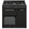 Image de Continental Edison CECP903FB - Cuisinière (four à deux étages) - pose libre - largeur : 90 cm - profondeur : 60 cm - hauteur : 89.5 cm - avec système auto-nettoyant - classe A - noir mat