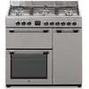 Image de Continental Edison CECP903FIX - Cuisinière (four à deux étages) - pose libre - largeur : 90 cm - profondeur : 60 cm - hauteur : 89.5 cm - avec système auto-nettoyant - classe A - inox gris