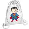 Image de Fabulous Sac de Gym en Coton Blanc Enfant Superman Dessin Mignon 12 Litres