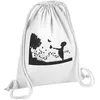 Image de Fabulous Sac de Gym en Coton Blanc Silhouette Enfant et Papillons dans un Pré Fleuri Dessin 12 Litres