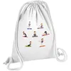 Image de Fabulous Sac de Gym en Coton Blanc Yoga Enfants Asanas 12 Litres