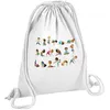 Image de Fabulous Sac de Gym en Coton Blanc Yoga pour Enfants Asanas Dessin 12 Litres