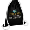 Image de Fabulous Sac de Gym en Coton Noir J'peux pas j'ai des enfants 12 Litres