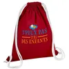 Image de Fabulous Sac de Gym en Coton Rouge J'peux pas j'ai des enfants 12 Litres