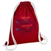 Image de Fabulous Sac de Gym en Coton Rouge Pourquoi avoir des Enfants ? Chats 12 Litres