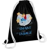 Image de Fabulous Sac de Gym en Coton Noir Un enfant c'est un Insurgé 12 Litres