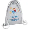 Image de Fabulous Sac de Gym en Coton Gris Un enfant c'est un Insurgé 12 Litres