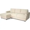 Image de Canapé D'Angle Gauche 4 Places - Paul In Cord - Tissu Beige - 216 X 141 X 79 Cm - Fabriqué En Ukraine