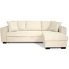 Image de Canapé d’angle convertible réversible Hamilton velours côtelé Beige 4 places
