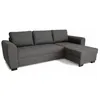 Image de Canapé d'angle fixe - 3 places - Tissu Gris - HAMILTON SANS RANGEMENT ET FONCTION LIT