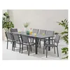 Image de Ensemble repas de jardin SABAIDECO Gris table extensible 180-240 cm 8 places