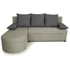 Image de Canape angle fixe 3 places en tissu gris 159 x 196 x 88 cm