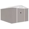 Image de Abri de jardin métal ARCHER 8,84 m² Taupe 2 portes coulissantes