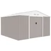Image de Abri de jardin en métal 10,85 m² - 340 x 319 x 210 cm - Kit d'ancrage inclus - Taupe