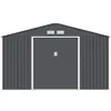 Image de Abri de jardin en métal 10,78 m2 - Kit d'ancrage inclus - Gris anthracite