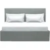 Image de Lit coffre adulte MARTIN - Couchage 140x190 cm - Gris clair - Sommier a lattes