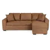 Image de Canape angle fixe en.casa 4 places en tissu marron 151 x 244 x 85 cm