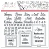 Image de Tampons Clear Stampon Bullet Journal - Organisation mois - 58 pcs