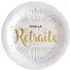 Image de 10 assiettes vive retraite blanc